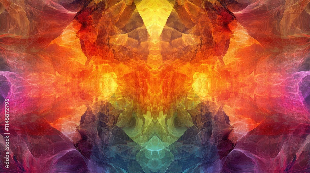 Poster vibrant abstract digital design with intricate lines and colorful lighting creating a dynamic backgr
