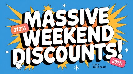 Massive Weekend Discounts Sale Announcement Graphic