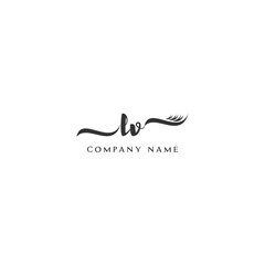 Minimalist LV Logo Design with Abstract Feather Element
