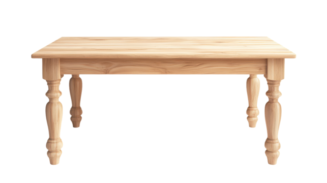 Rustic wooden table on transparency background interior design minimalistic style natural light modern concept