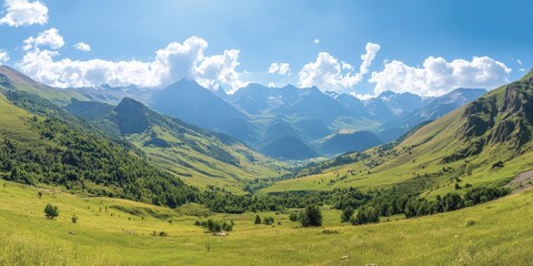 Fototapeta premium Adventure through the Caucasus on a trip to discover the stunning landscapes of Jilly Su, where nature s beauty unfolds in every direction. Experience a memorable journey to Jilly Su in the Caucasus.