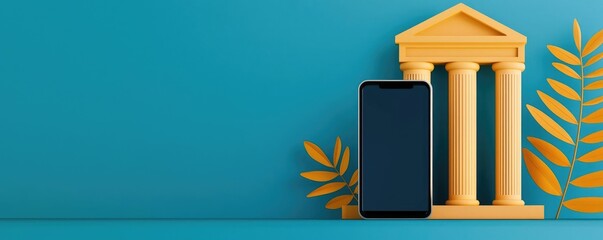 Bank's online platform for ethical loans, mobile interface, flat design illustration