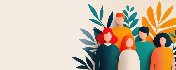 Diverse community benefiting from sustainable microloans, flat design illustration