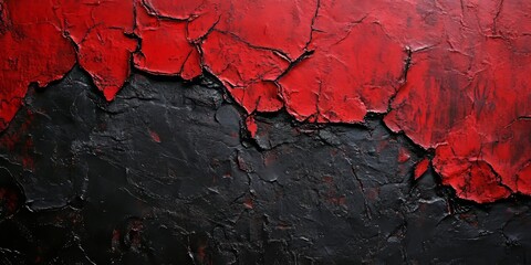 Black and red wall featuring a rough abstract texture creates a striking background. This black and red wall with its unique rough abstract texture enhances visual interest.