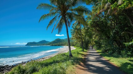Tropical Beachside Cycling Path