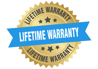 LIFETIME WARRANTY label, sign, seal