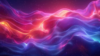 Fototapeta premium Abstract wavy layers of neon colors swirling seamlessly