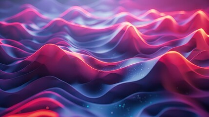 Obraz premium Abstract wavy layers of neon colors swirling seamlessly