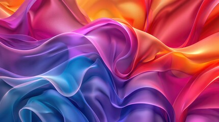 Obraz premium Abstract wavy layers of neon colors swirling seamlessly