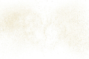 Gold texture pattern on transparent background. Old paper surface. Light golden confetti. Yellow Illustration backdrop. PNG design element.
