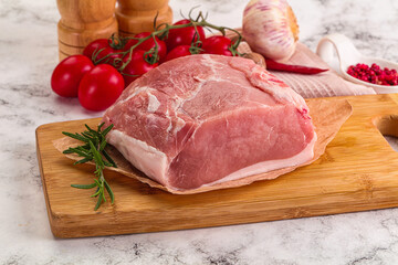Raw pork meat piece for cooking