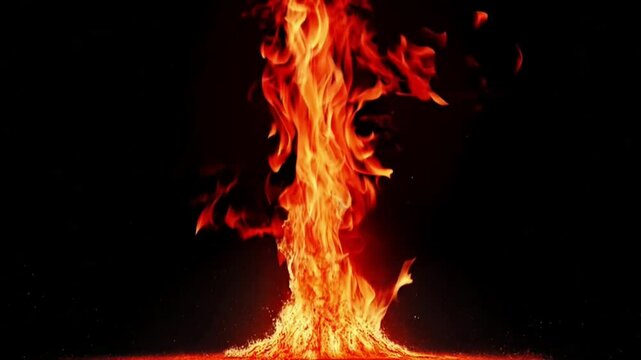 A stunning photograph capturing the fleeting moment of fire's movement. The image evokes feelings of warmth, power, and wonder.(Loop playback possible)