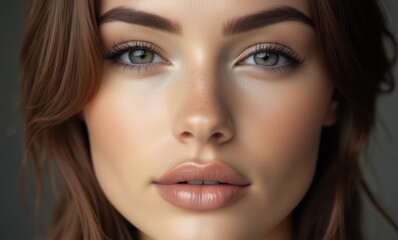 Elegant woman with beautiful green eyes