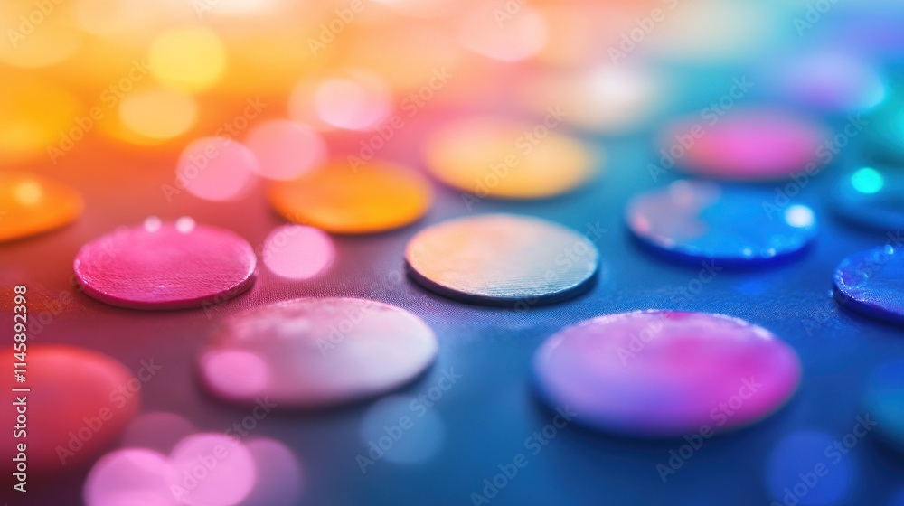 Poster Blurred colorful circles with bokeh effect.
