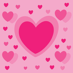 valentine day card with hearts