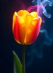 red and yellow tulip