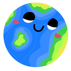 Cute earth illustration 