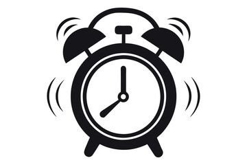 ringing alarm clock silhouette vector illustration