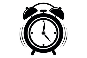 ringing alarm clock silhouette vector illustration