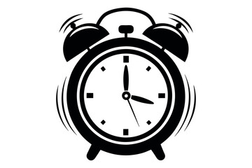 ringing alarm clock silhouette vector illustration
