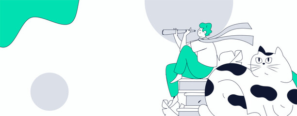  Character reading quietly vector concept operation hand drawn illustration
