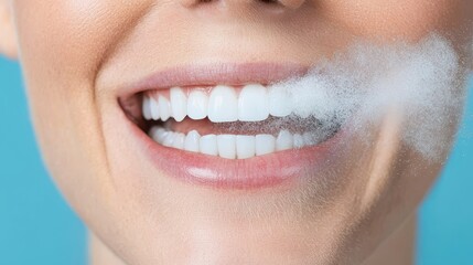 Refreshing dental hygiene routine indoor setting lifestyle image bright environment close-up view oral health concept