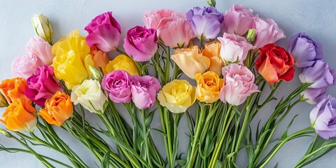 Vibrant bouquet of eustoma flowers showcasing their delicate petals and stunning colors, perfect for adding elegance to any space or occasion with an enchanting eustoma flowers display.