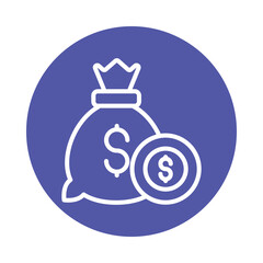 Money Vector Circle Outline Icon. Eps 10 file 