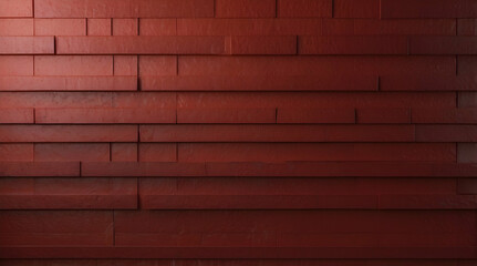 Detailed close-up of a dark red, layered brick wall texture.