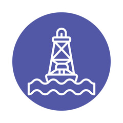 Off shore Circle Outline Icon. Eps 10 file 