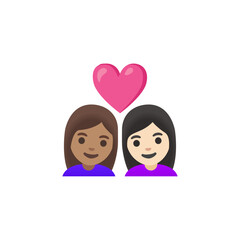 Female Couple with Heart Emoji