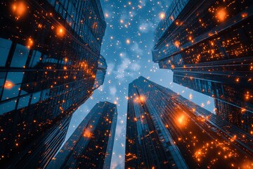 Obraz premium dramatic cityscape with lights