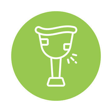 Peg Leg  Vector Circle Outline Icon. Eps 10 file 