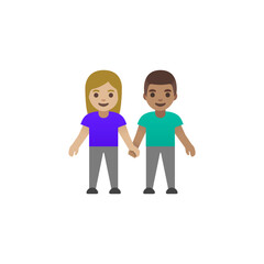 Fototapeta premium Hand-Holding Couple Emoji
