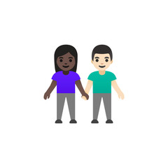 Couple Holding Hands (Diverse Pair)
