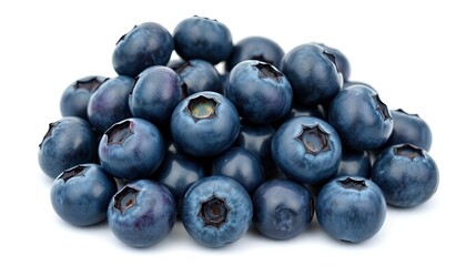 Blueberries On Isolated White Background