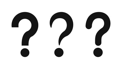 Black question mark silhouette set png transparent background. Question mark icon sign