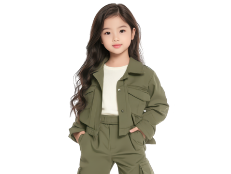 A little girl's green adventure, exploring nature's beauty and childhood wonder