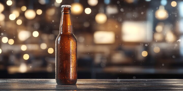 Bottle of beer with ample free space available for your decoration ideas perfect for showcasing your creativity with beer themed designs and personal touches in your decor.