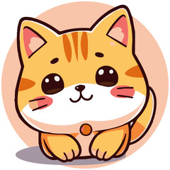 A cute adorable lovely hand-drawn cat cartoon illustration