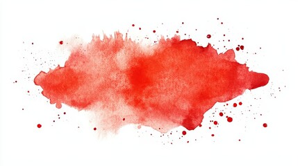 red watercolor stain on white background