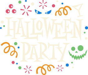 lettering halloween party text