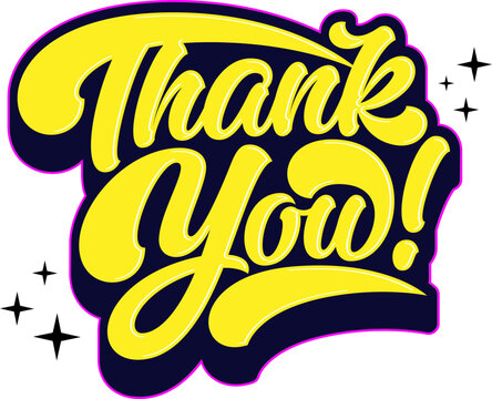 lettering thank you yellow text