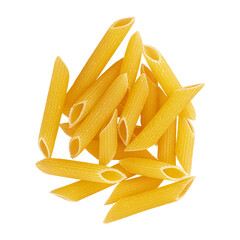 Uncooked penne rigate pasta