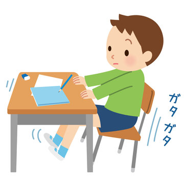 多動性　集中できずイスをガタガタさせる子ども　発達障害