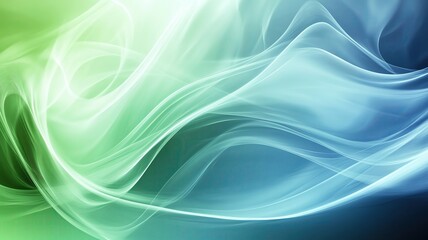 Fototapeta premium ,Light blue and green gradient, futuristic,minimalist design. Abstract green and blue flowing fabric