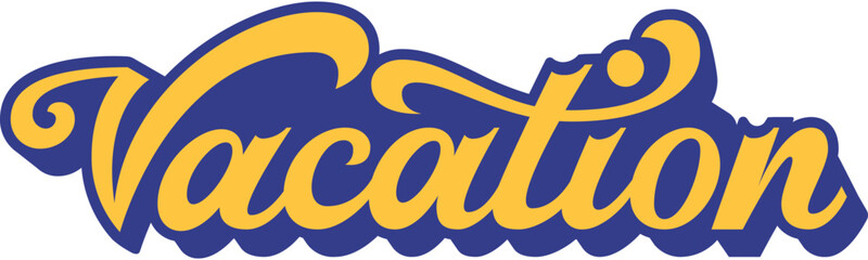lettering vacation with shadow text