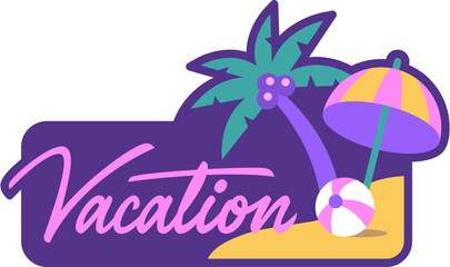Naklejka premium lettering vacation on the beach text