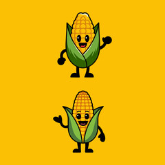 Playful Cartoon Corn Character Illustration