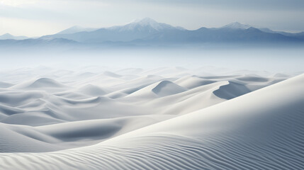 Fototapeta premium Blue Snow Covered Mountain Landscape in Winter. Blurred Background.